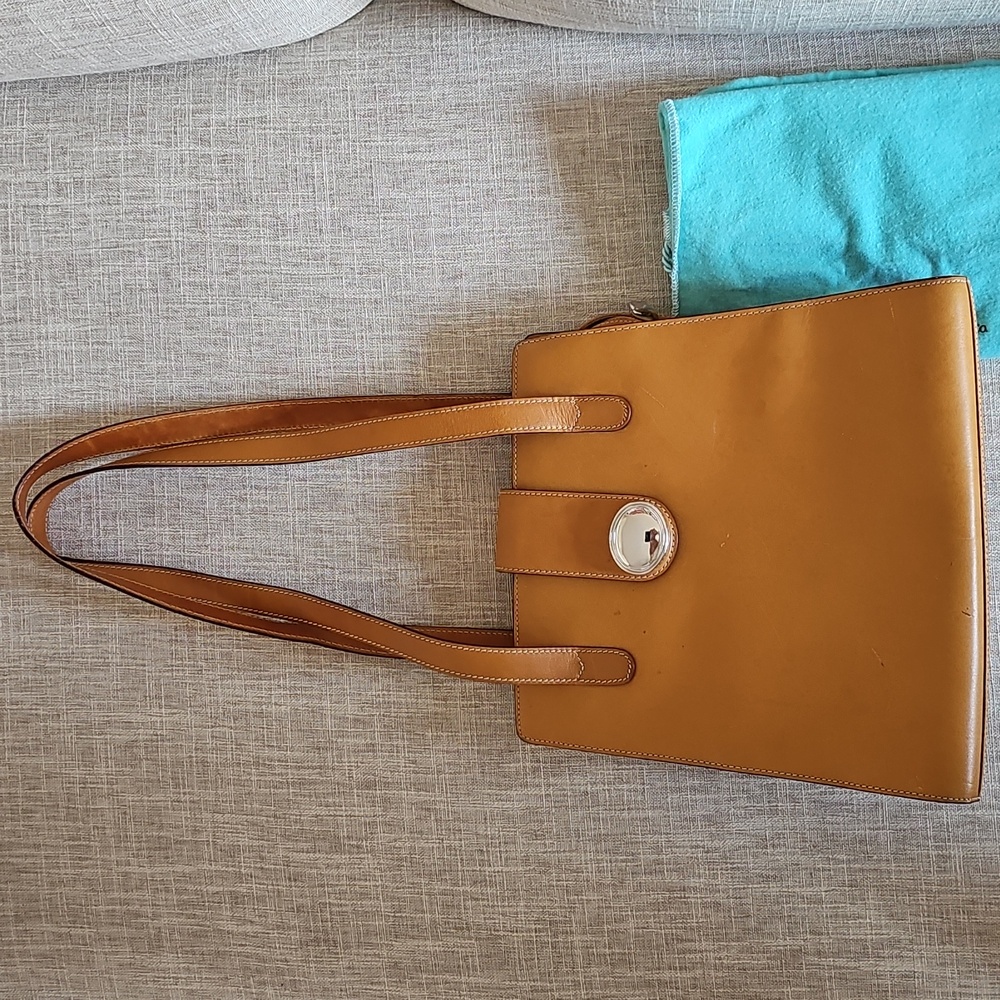 Tiffany & Co. Leather Shoulder Bag, Camel Brown - Picture 2 of 14